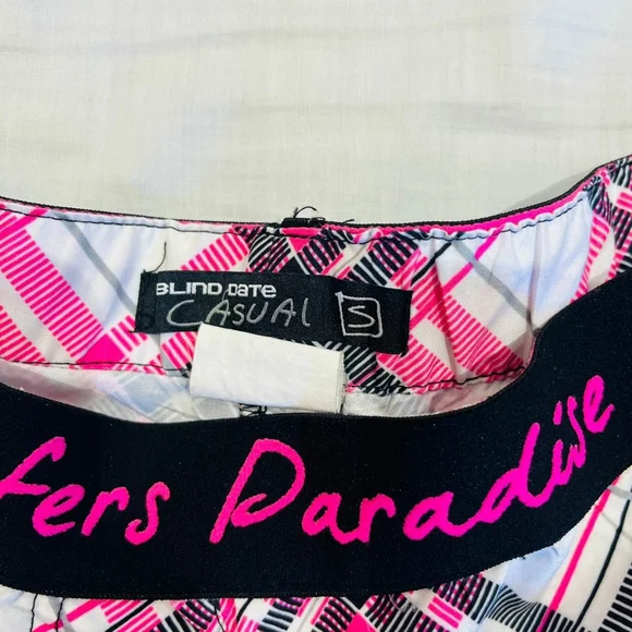 Pink and white chequered shorts - Picture 5 of 7